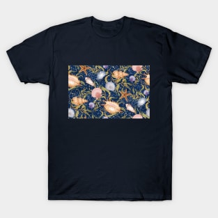 Sea Shells & Kelp-Ocean Blue T-Shirt